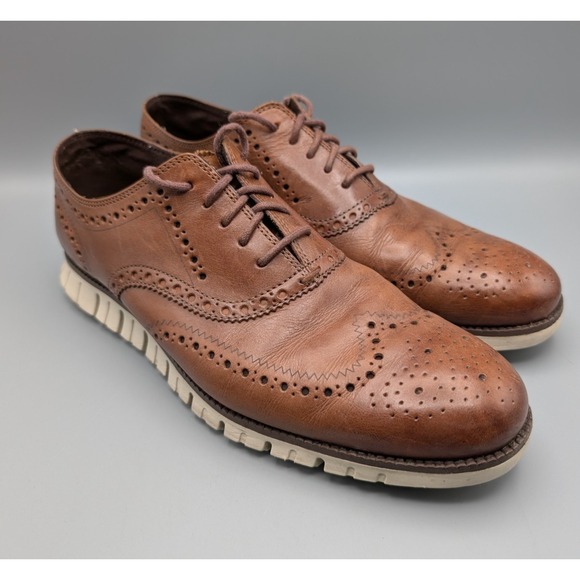 Cole Haan Zerogrand Men\'s 12M Wingtip Oxford Brown Shoes - C14493 main image 4